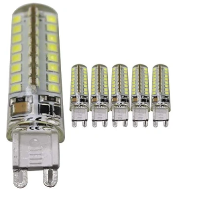 Imagen de Mengjay 5 piezas G9 5W bombillas LED, halógeno equivalente 40W, 220V blanco frío 6000K, 400LM intermitente, ángulo de luz 360 regulable
