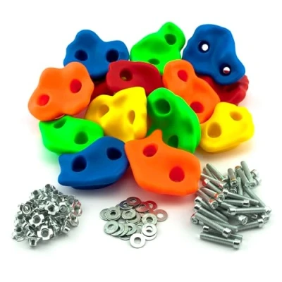 Imagen de GO!elements 15 presas de Escalada Kids Set Outdoor Incl. Material fijación Piedras para Paredes Colores Torres Juegos niños con Tornillos, Size:15