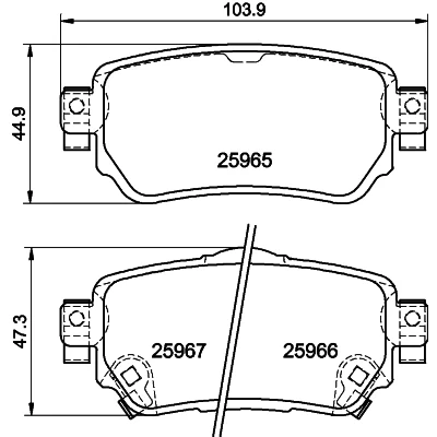 Imagen de HELLA 8DB 355 021 491 Juego de pastillas freno con avisador acústico desgaste NISSAN: Qashqai 2, X Trail, RENAULT: Kadjar, Koleos 2
