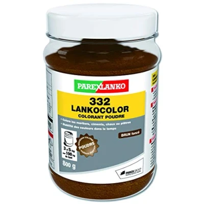 Imagen de Parexlanko, 332 LankoColor, Colorante en polvo para morteros, cementos, cal o yeso, marrón oscuro, 800 g