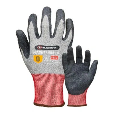 Imagen de Blackrock Magnesium LC Guantes de trabajo protección nivel D resistentes a los cortes, látex antideslizante, agarre húmedo y seco, para hombres mujeres, forro seguridad anticorte acero