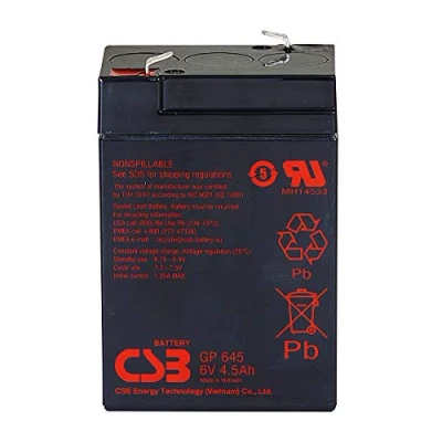 Imagen de CSB GP645 Batería hermética de plomo 6 V 4,5 Ah