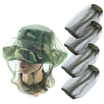 Imagen de Vientiane Máscara de Mosquito, 4 Piezas Mosquito Head Net, Cara Antimosquitos Bee Bug Insectos Gorro, Anti Hat para Colmenar, Pesca, Protección Entusiastas al Aire Libre