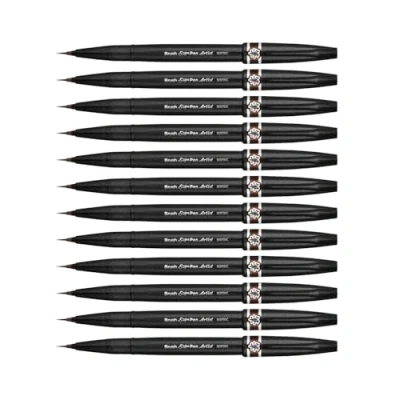 Imagen de Rotulador Pentel Artist con punta de pincel extrafina. Color marrón.