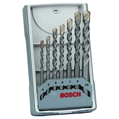 Imagen de Bosch Professional 2 607 017 082 Juego de 7 brocas para hormigón, Gris, Ø 4/5/6/6/7/8/10 mm