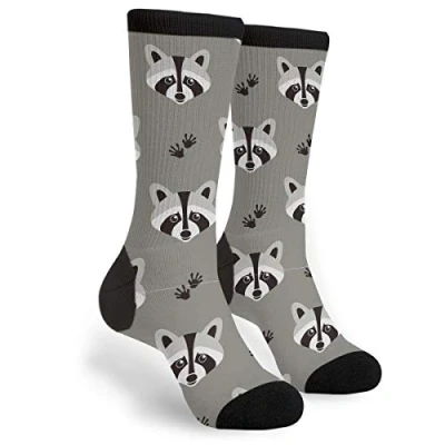 Imagen de 934 Unisex Calcetines Mapache Divertido Socks Respirable Deportivos Novedosos Para Hombre Mujer Senderismo 40Cm