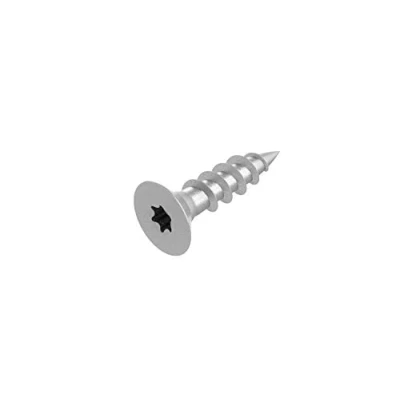 Imagen de tornillo SECCARO para aglomerado 3 x 12 mm, acero galvanizado, madera con rosca completa, TX/casquillo hexalobular, 500 piezas