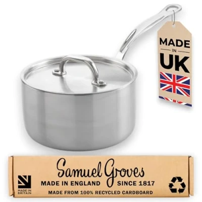Imagen de Samuel Groves STP7503RH Classic Cazo triple con tapa (acero inoxidable, 18 cm)