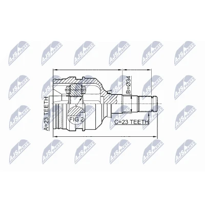Imagen de NTY NPW TY 067 Junta Homocinética Eje delantero, izquierda TOYOTA: Corolla IX Hatchback, Avensis II Berlina, Verso