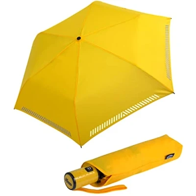 Imagen de iX brella Miniparaguas infantil Safety Reflex extra ligero, Amarillo automático, 95 cm Automatik, Paraguas plegable automático