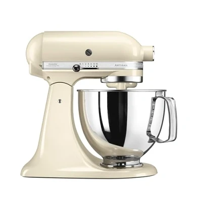 Imagen de KitchenAid 5KSM125 EA Cream Artisan 5KSM125EAC Robot de Cocina, tazón 4.8 L, Color Crema, 300 W, litros, 70 Decibelios