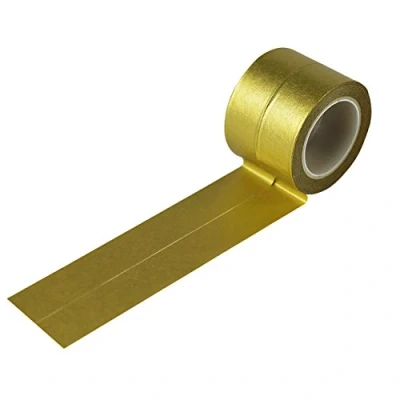 Imagen de UOOOM 2pcs Washi Cintas Tapes Decorativas de Colores Cinta Enmascarar para DIY (Dorado)