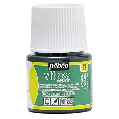 Imagen de Pébéo Pintura Transparente para Vidrio Vitrea 160C Verde Esmeralda 45 ML