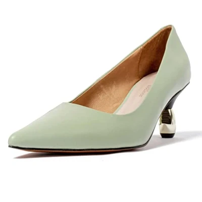 Imagen de L37 HANDMADE SHOES Trabajo Italiano, Bomba Mujer, Verde, 36 EU