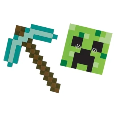 Imagen de Disguise Set de Accesorios Minecraft Máscara Creeper y Pico Diamante Conjunto Talla Única Para Niños 3 Años +