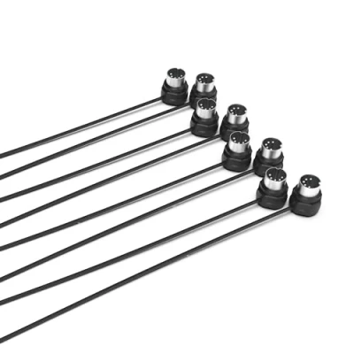 Imagen de CME Cable MIDI (4 unidades, 60 cm, DIN de 5 pines, perfil bajo, conectores ultrafinos en ángulo 45 grados para espacios compactos, ideal interfaz MIDI, pedal, teclado)