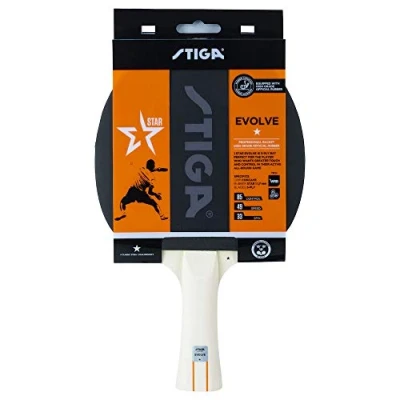 Imagen de STIGA Evolve 1 Star Palas de Ping Pong, Negro/Rojo