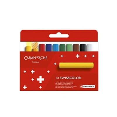 Imagen de Caran d&#039;Ache Swisscolor 7002.810 Lápices de colores pastel cera impermeables (10 unidades)