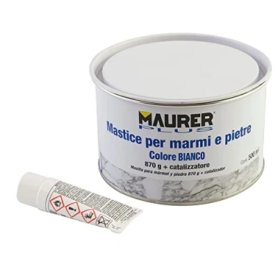 Imagen de MAURER 14075040 Masilla para Marmol/Piedra 500 ml. Color Blanca, Multicolor
