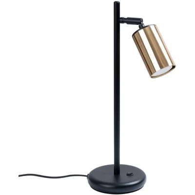 Imagen de SOLLUX lighting Lámpara LED de escritorio oficina infantil salón GU10, 1x max 10W LED, 230V, 50Hz, IP20 Negro/Dorado 13x15x44cm