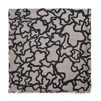 Imagen de TOUS Foulard Para Mujer en Color Piedra, Medidas 180x70 cm, Original y Elegante, Colección Kaos