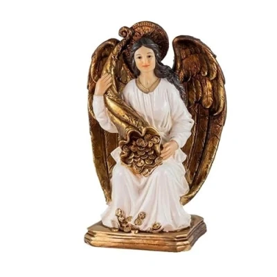 Imagen de DRW Figura Angel de la abundancia Rodillas Resina Pintada a Mano 21 cm