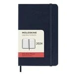 Imagen de Moleskine Agenda Diaria 12 Meses 2024, Formato Pocket 9x14, Tapa Dura y Cierre Elástico, Color Azul Zafiro