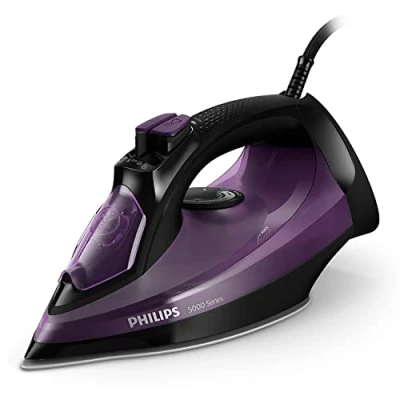 Imagen de Plancha de Vapor Philips DST5030/80, Golpe hasta 180 g/min, vertical, Antigoteo, Calc Clean, Morado