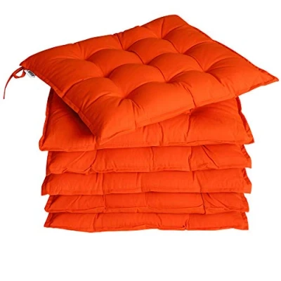 Imagen de Detex 6X Cojines para Sillas 43x39 Naranja Viscoelásticos Almohada Asiento Interior Exterior Correas