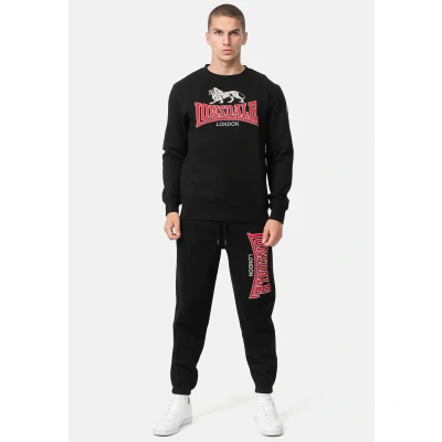 Imagen de Lonsdale Rundhals Normale Passform Lawins Sudadera, Hombre, Talla: XL, Black red grey