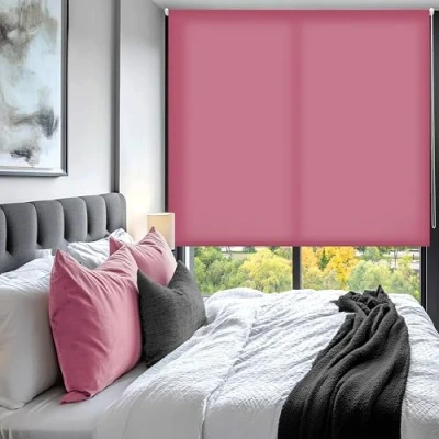 Imagen de ECOMMERC3 Estor Enrollable Translúcido Liso 160x175 Ancho x Alto Medida Tela 157x170 Fácil Instalación a Pared o Techo Fucsia