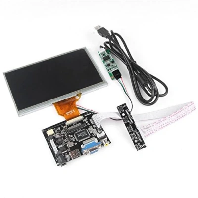 Imagen de SATKIT 7 Inch TFT LCD Monitor para Raspberry Pi Panel tactil + Placa Control HDMI VGA 2AV