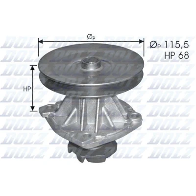 Imagen de DOLZ S135 Bomba de agua sin carcasa (cárter) LANCIA: DELTA 1, Prisma, FIAT: 128 Berlina, Uno Hatchback, X 1/9