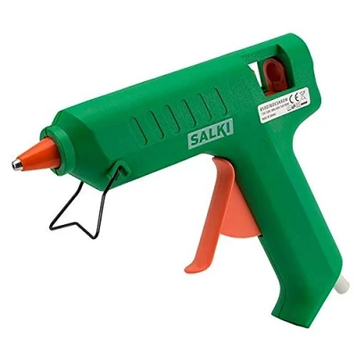 Imagen de SALKI Pistola de Encolar 80W Aplicador Silicona Caliente con Soporte Para uso domestico y Profesional. Compatible Barras Cola Termofusible 11,5mm Diámetro