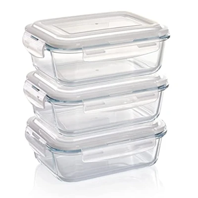 Imagen de Grizzly Contenedores de Almacenamiento Vidrio para Alimentos 3 x 1040 ml rectangular