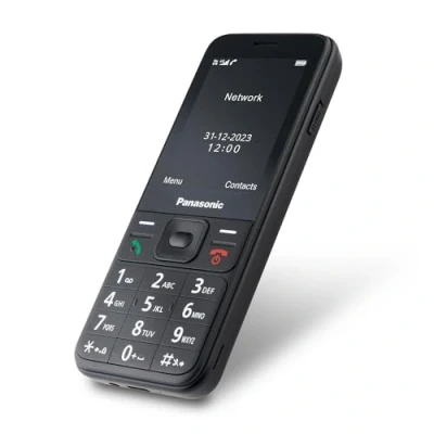 Imagen de Panasonic KX TF200 Teléfono Móvil, Doble Banda GSM 900/1800 MHz, LCD TFT en Color de 2,4&quot;, Cámara 0,3 MP, MP3 y Radio FM, Batería Li Ion 1000 mAh, Para Audífonos, Tarjeta SIM única, Negro