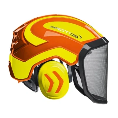 Imagen de Protos Forest Casco de seguridad integral con protectores auditivos, naranja