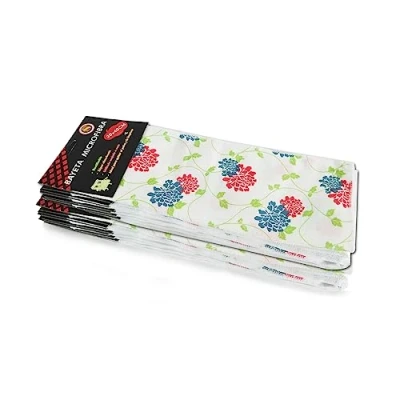 Imagen de Super Mundo Paños de Limpieza Microfibra, Bayetas Microfibras, 12 Unidades, Ideal para Limpieza, Cocina, Coche, Baño, 30 X 40 cm (Flores)
