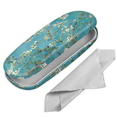 Imagen de Fintie Funda Gafas Rigida, Portátil Cuero y Sintético Estuche Rigido con Pañuelo Limpia para Mujeres Hombres