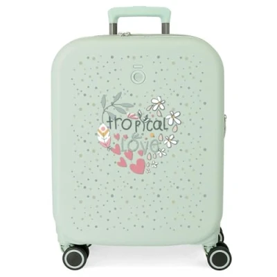 Imagen de Enso Tropical Love Maleta de Cabina Verde 40x55x20 cms Rígida ABS Cierre TSA Integrado 37L 2,74 kgs 4 Ruedas Dobles Equipaje Mano