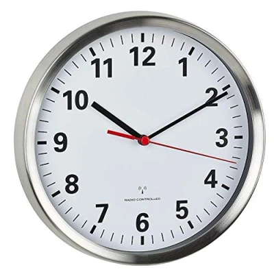 Imagen de TFA Dostmann 60.3529.02 Reloj de Pared controlado por Radio con Mecanismo Barrido en Silencio y sin Hacer tictac