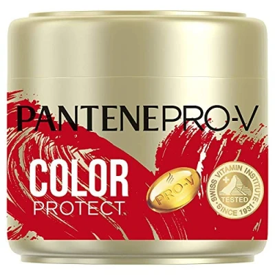Imagen de Pantene Pro V Color Protect Keratin Reconstruct mascarilla capilar para el cabello teñido, cuidado del brillante, cabello, tratamiento capilar,