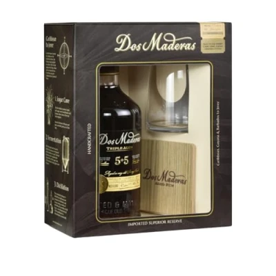 Imagen de Dos Maderas PX 5+5 Years Old Aged Rum 40% Vol. 0,7l in Giftbox with 2 glasses
