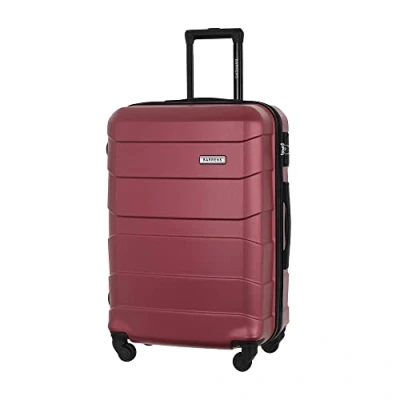 Imagen de BARRENS Medium Suitcase Check in Luggage 66x46x26 cm 60 L High Impact ABS Material Cipher Lock Travel Case 4x360 Wheels Hard Shell Airline Compatible Burgundy