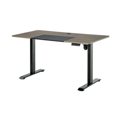 Imagen de Vinsetto Escritorio de Pie Soporte con Altura Ajustable y 4 Teclas Memoria para Oficina Hogar 140x70x72 116 cm Negro Madera Natural