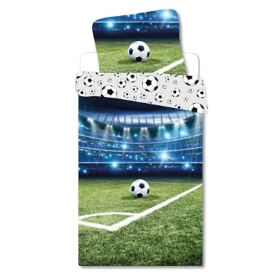 Imagen de Juego de cama fútbol estadio 100% algodón, funda nórdica 140 x 200 cm + almohada 65