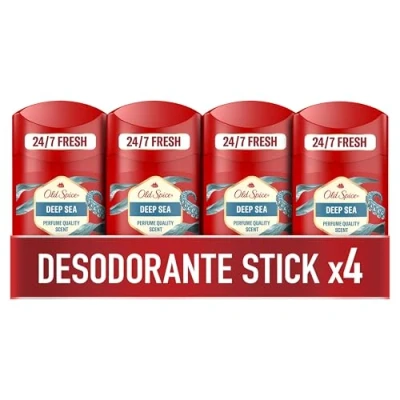 Imagen de Old Spice PACK X4 Deep Sea Desodorante en Barra para Hombres, 50 ml