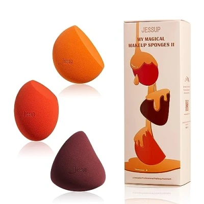 Imagen de Jessup esponjas de maquillaje, 3pcs juego maquillaje para la cara, belleza suaves, esponja base, correctora, SP013