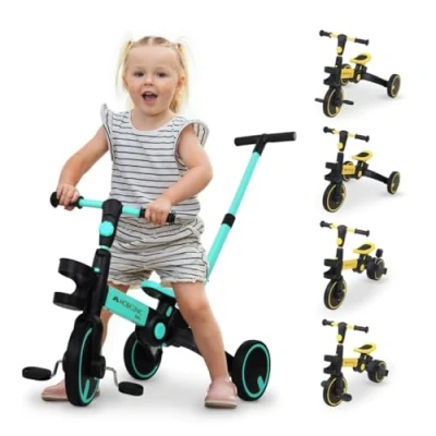 Imagen de Mobiclinic® Kids, Triciclo 5 en 1, Chase, Evolutivo, 1 Años, Manillar y Asiento Ajustables, Ultraligero, Bicicleta de Equilibrio, Fácil Montaje, Ruedas Antipinchazos, hasta 25 kg, Portabotellas