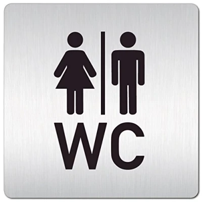 Imagen de Kinekt3d Leitsysteme Baño WC XXL Letrero para puerta de aluminio 1,5 mm espesor 125 x